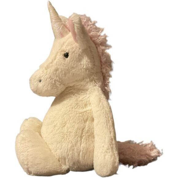 Jellycat Bashful White Unicorn Plush With Pink Mane & Tail 12" Medium Plush - Picture 4 of 4